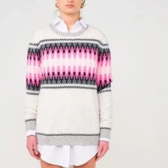 Brodie Cashmere Sweaters - Brodie  Pink and Gray cashmere Sweater; size XS
